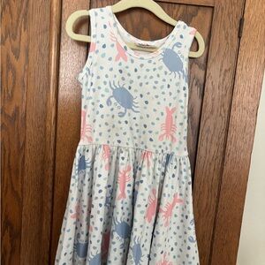 Dot Dot Smile Sleeveless Twirl Dress with Crab and Lobster Print